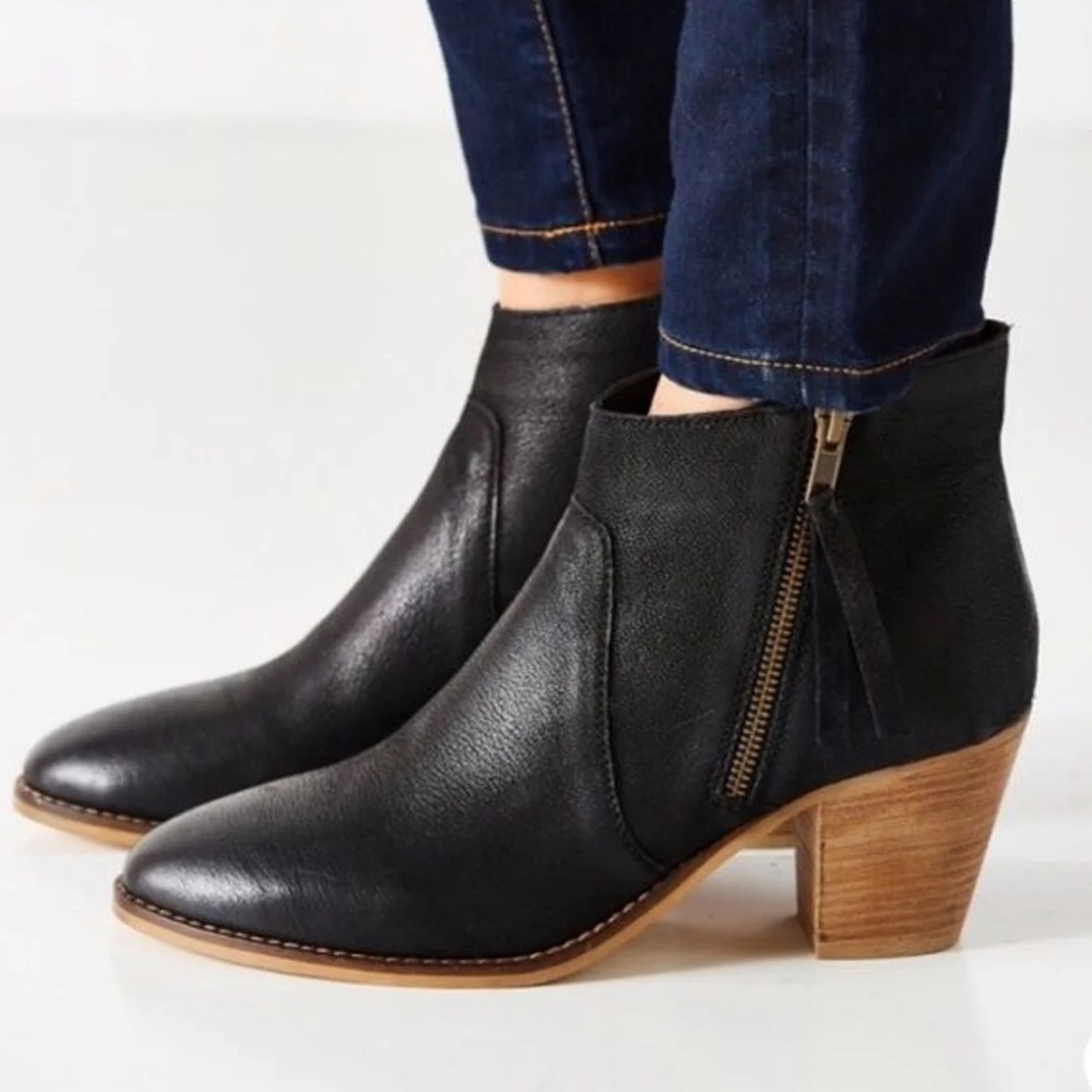 Urban Outfitters Black Leather Bootie